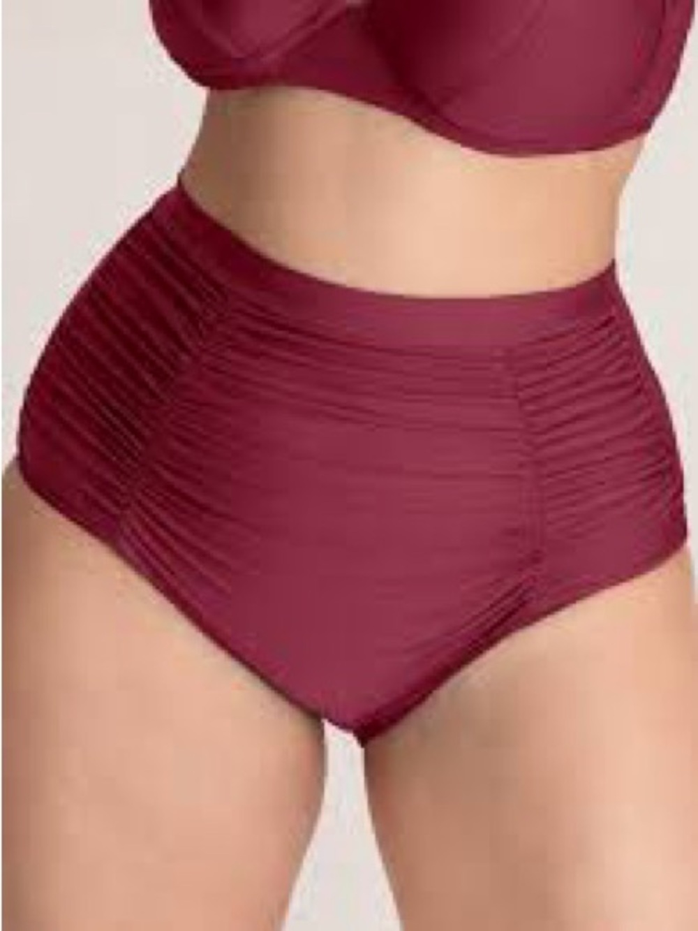 Shapermint Essentials High-Waisted Control Burgundy Bikini Bottom *NEW*
Size L